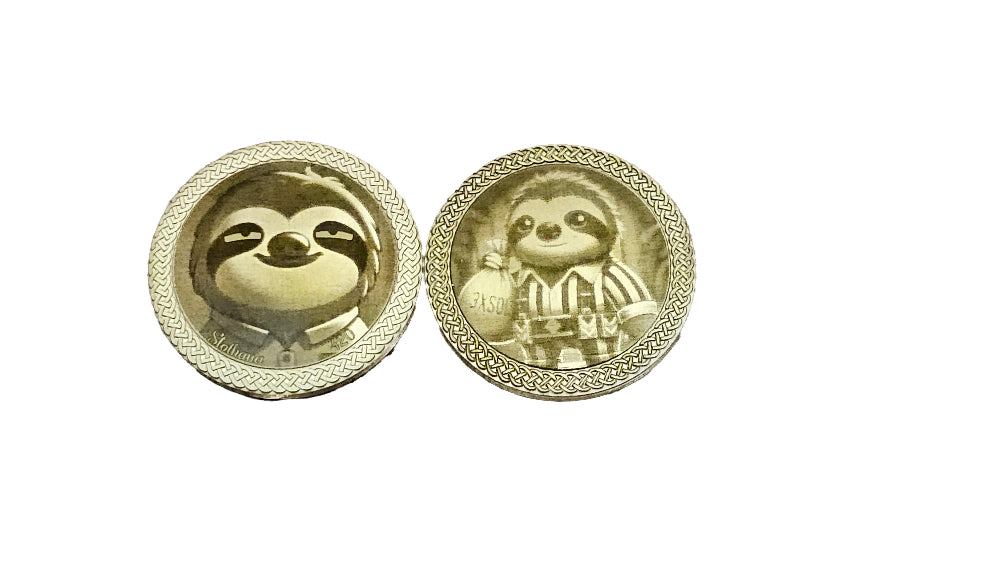 SLOTHANA coin, mosaz, vlastní styl 32/3mm (1,25"x1/8"inch)